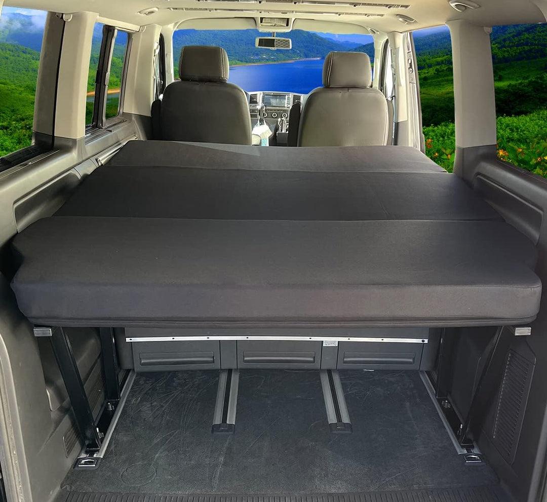 BREMER SITZBEZÜGE Klappmatratze &amp; Pulverbeschichtete Multiflexboard Konsole kompatibel mit VW Multiv