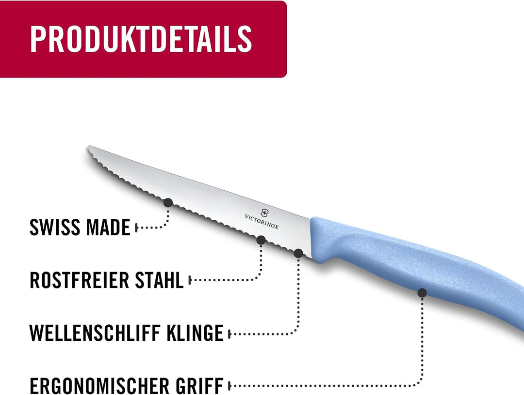 Victorinox Swiss Classic Frühstücksmesser &amp; Steakmesser Set, 6-teilig