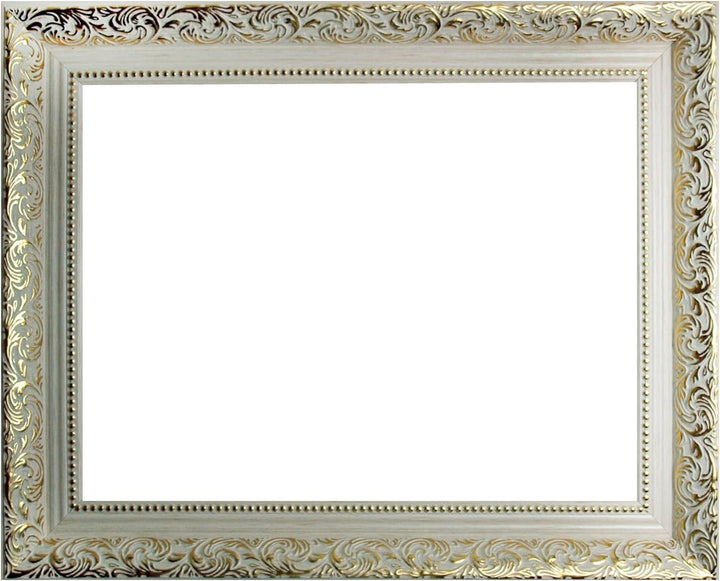 Barockrahmen weiss mit Gold verziert 469 BIA/ORO, Leerrahmen 50x70 cm 50x70 cm Leerrahmen, 50x70 cm