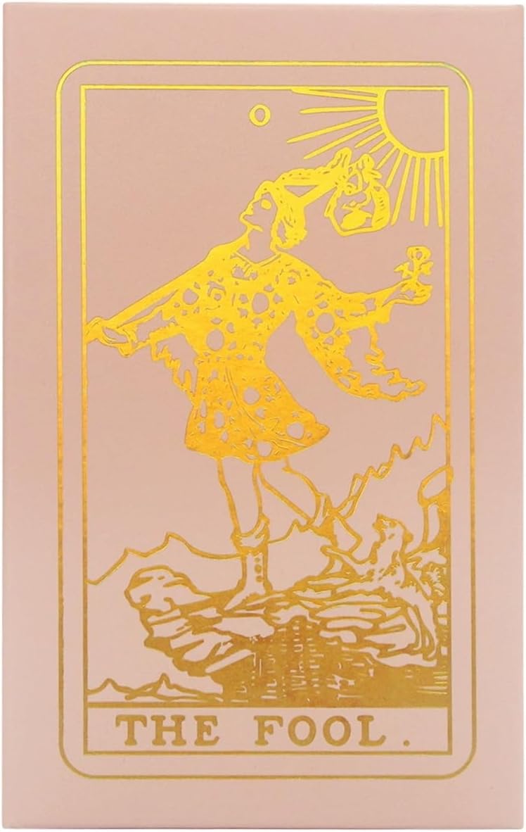 GIBZ Original Design Tarot Karten, 78 Stück Rose Gold Folie Tarot Deck Set, mit Guide Buch und Box f