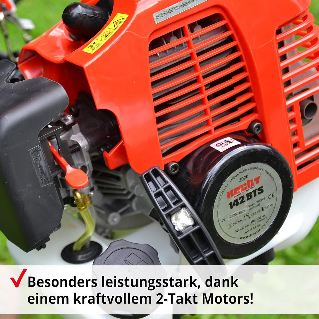HECHT Benzin Freischneider Motorsense mit 2-Takt-Motor mit 2 PS – 43 cm und 25,5 cm Schnittkreis – i