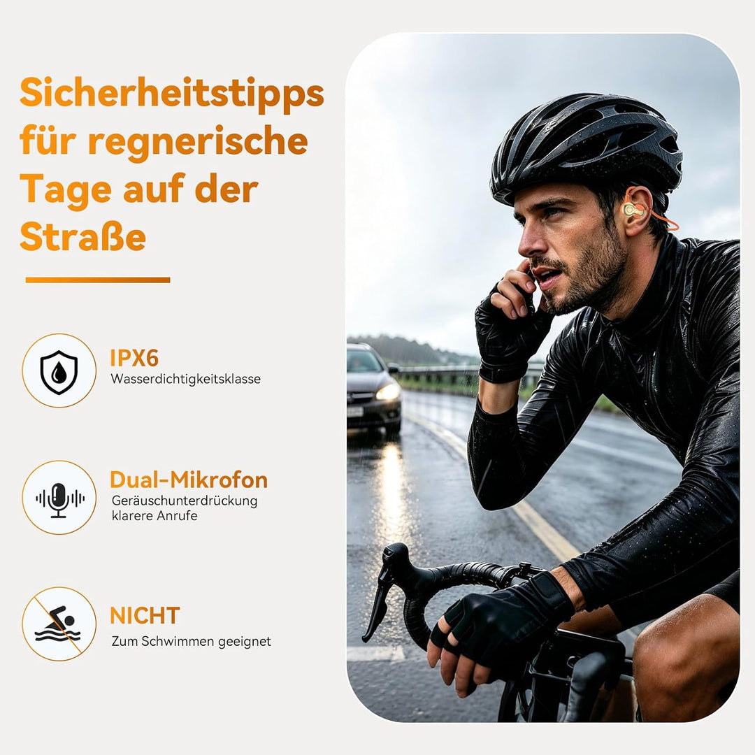 OHAYO Open Ear Kopfhörer Bluetooth, Kopfhörer Joggen, Bluetooth 6.0, Wasserdicht nach IPX7, 10h Lauf