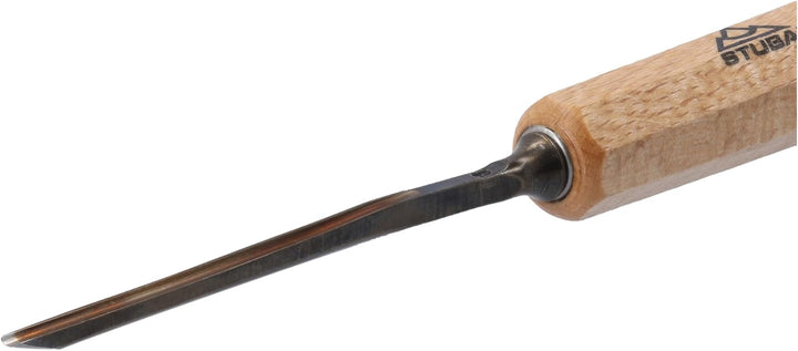 STUBAI Stemmeisen Stechbeitel Serie 52 - Form 8 | Gerades Hohleisen 2 mm, mit Holzgriff, für Figuren