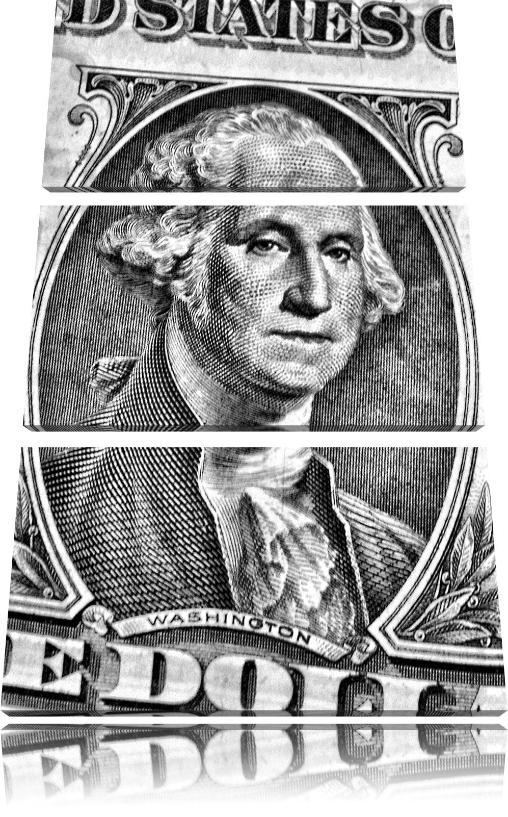 Pixxprint Geldschein Dollar als Leinwandbild - Grösse: 3-Teilig (120x80cm) - Wandbild - Kunstdruck -