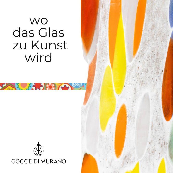 6 Wassergläser, hergestellt nach der Tradition der Murano-Handwerker, mundgeblasenes und handgearbei