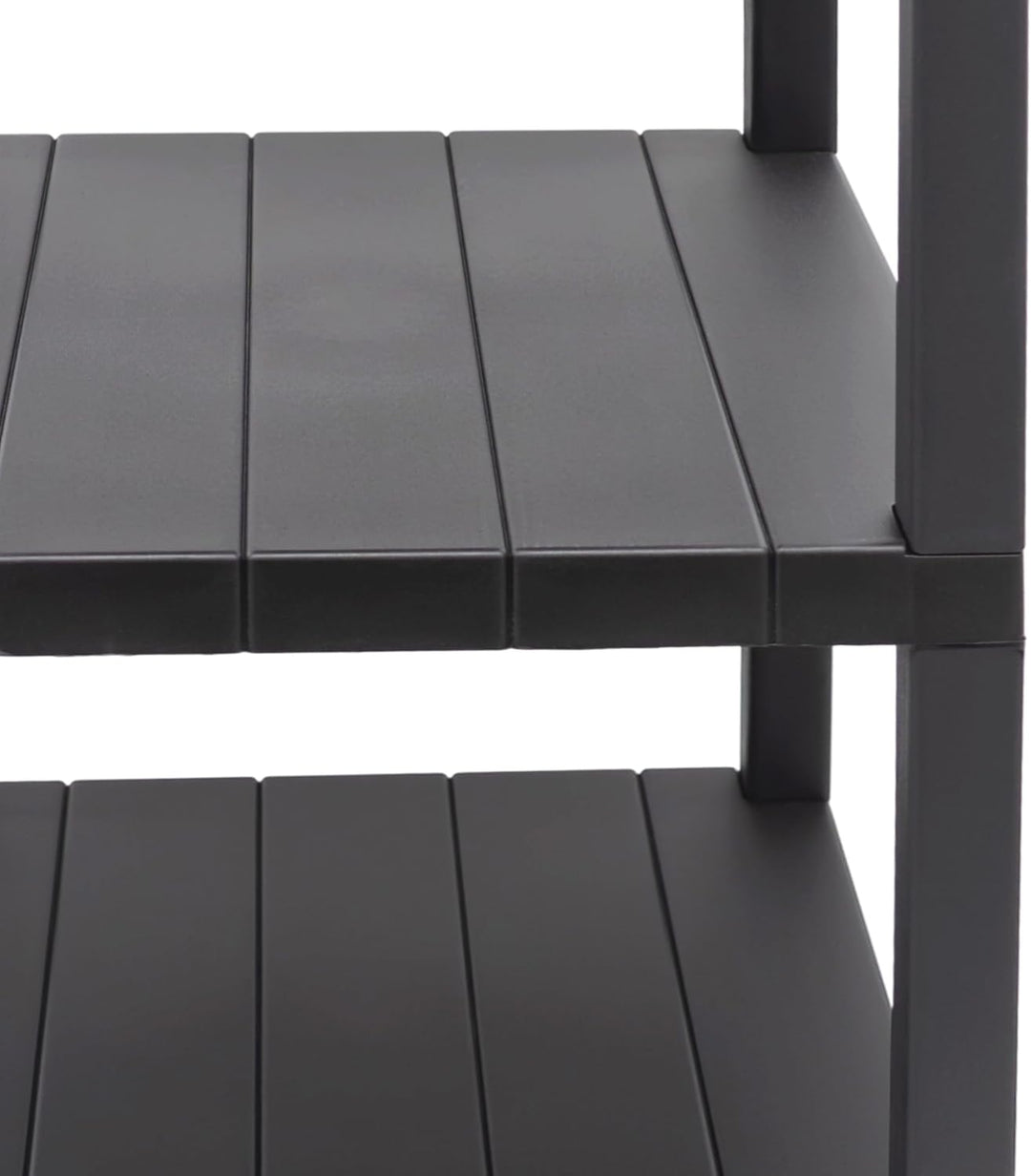 Kunststoff Beistelltisch Regal gross in anthrazit - 72 x 33 cm rechteckig / 3 Ebenen Anthrazit, rech