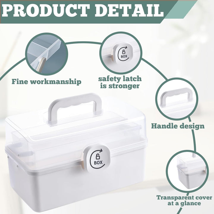 Hausapotheke Box Erste Hilfe Kasten Portable Medikamentenbox, 3 Ebene Medikamenten Organizer Multifu