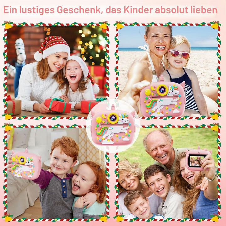 Kinderkamera Sofortbildkamera, 1080P HD Kinder Kamera mit 2,4"-Bildschirm &amp; 32G TF Karte Sofortbildk