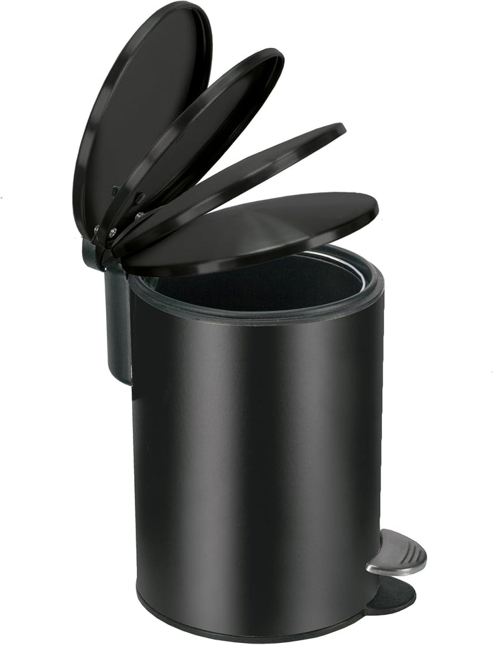 Kleine Wolke Kosmetikeimer Silence, Edelstahl, Schwarz, Eimer 3 L Länge 17 cm x Breite 17 cm x Höhe