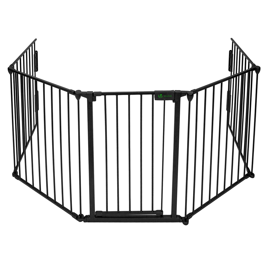 VOUNOT Kaminschutzgitter Metall, 5 Elemente inkl. Sicherheitstür, Konfigurationsgitter Faltbar, mit