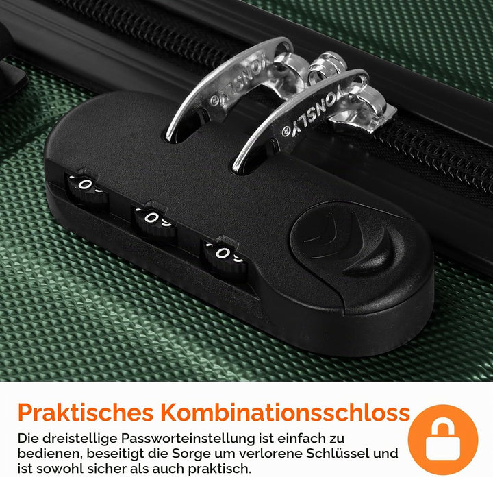 Gepäck, Trolley Suitcase Reisekoffer, Rollkoffer Handgepäck mit 4 Rollen 360°, Hartschalenreisekoffe
