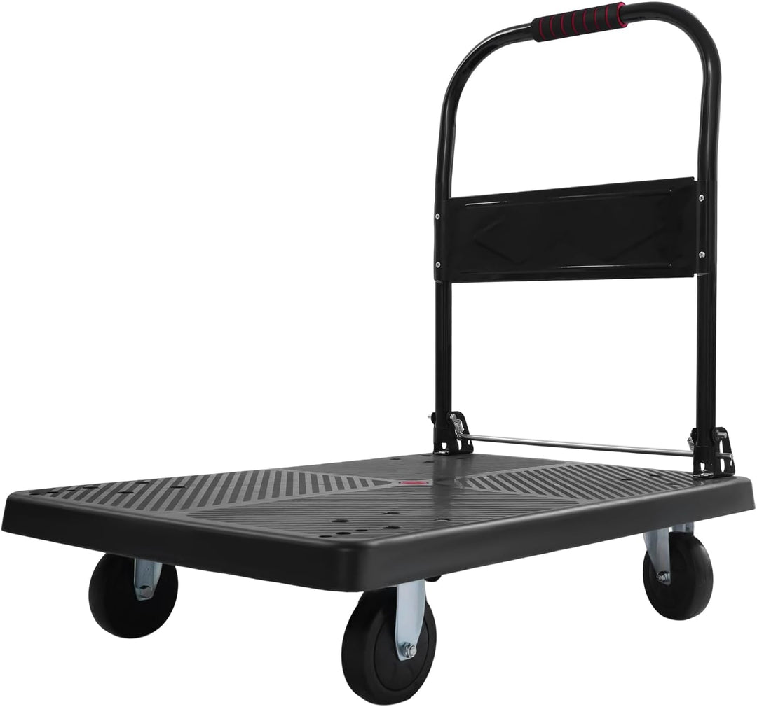 Klappbarer Transportwagen 400kg mit leisen TPR Lenkrollen Grosse Ladefläche