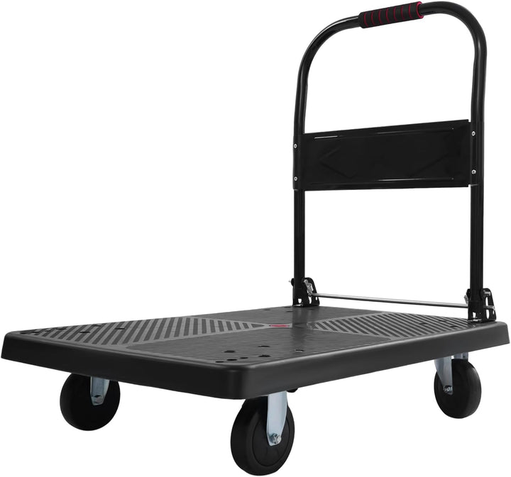 Klappbarer Transportwagen 400kg mit leisen TPR Lenkrollen Grosse Ladefläche