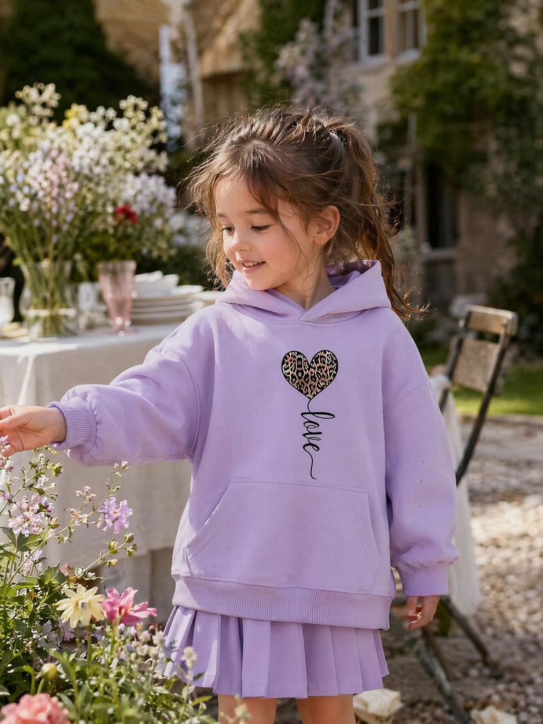 Hoodie Mädchen Kapuzenpullover Leopard Drucke Sweatshirt mit Kapuzen Casual Baumwolle Pullover Langa