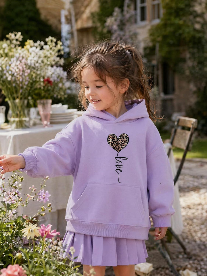 Hoodie Mädchen Kapuzenpullover Leopard Drucke Sweatshirt mit Kapuzen Casual Baumwolle Pullover Langa