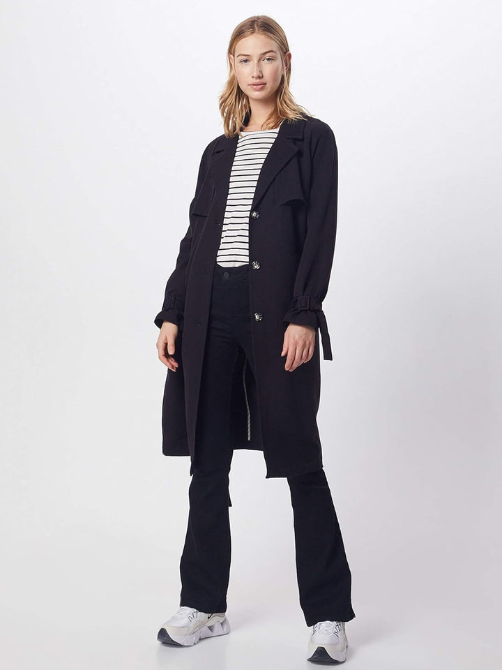 Vero Moda Damen VMDONNAEXPORT SS20 Long Jacket BOOS Trenchcoat, Schwarz, L