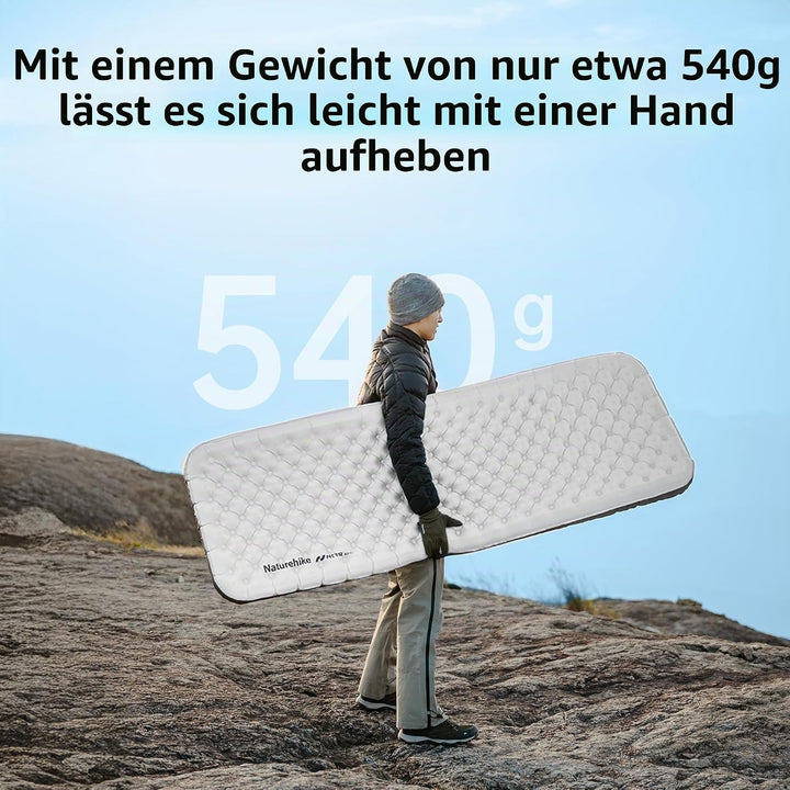 Naturehike Isomatte 6,5R Wert Camping Isomatte, Aufblasbare Campingmatte, Tragbare Isomatte, Einzels