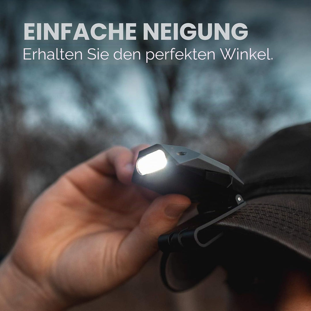 NEBO Einstein Cap Light Kopftaschenlampe - Wiederaufladbare Stirnlampe mit Wellenaktivierung - Für O