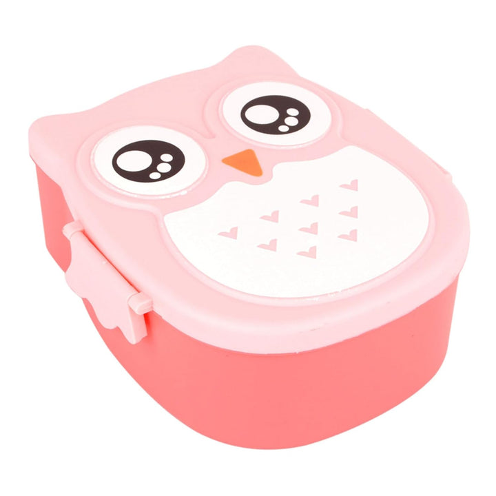 Tragbare Cartoon Eule Lunchbox, Kunststoff, 900ml, Mikrowellengeeignet, mit Löffel und Gabel, 16x14x