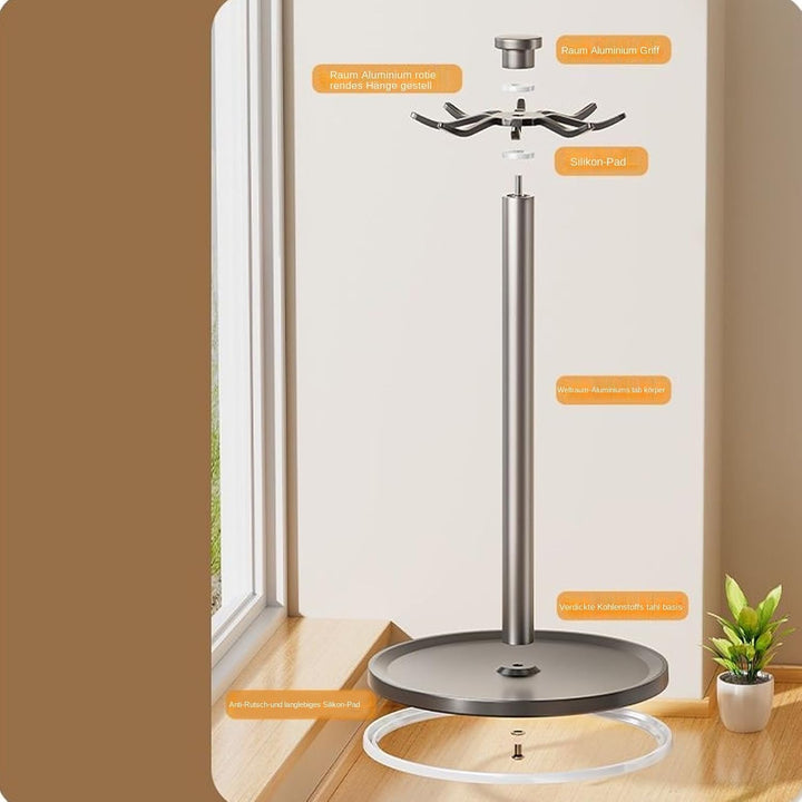 Rotating Utensil Holder, 8 Hook Organizer, 360 Degree Counter Rack with Compact Build, Kitchen Tool