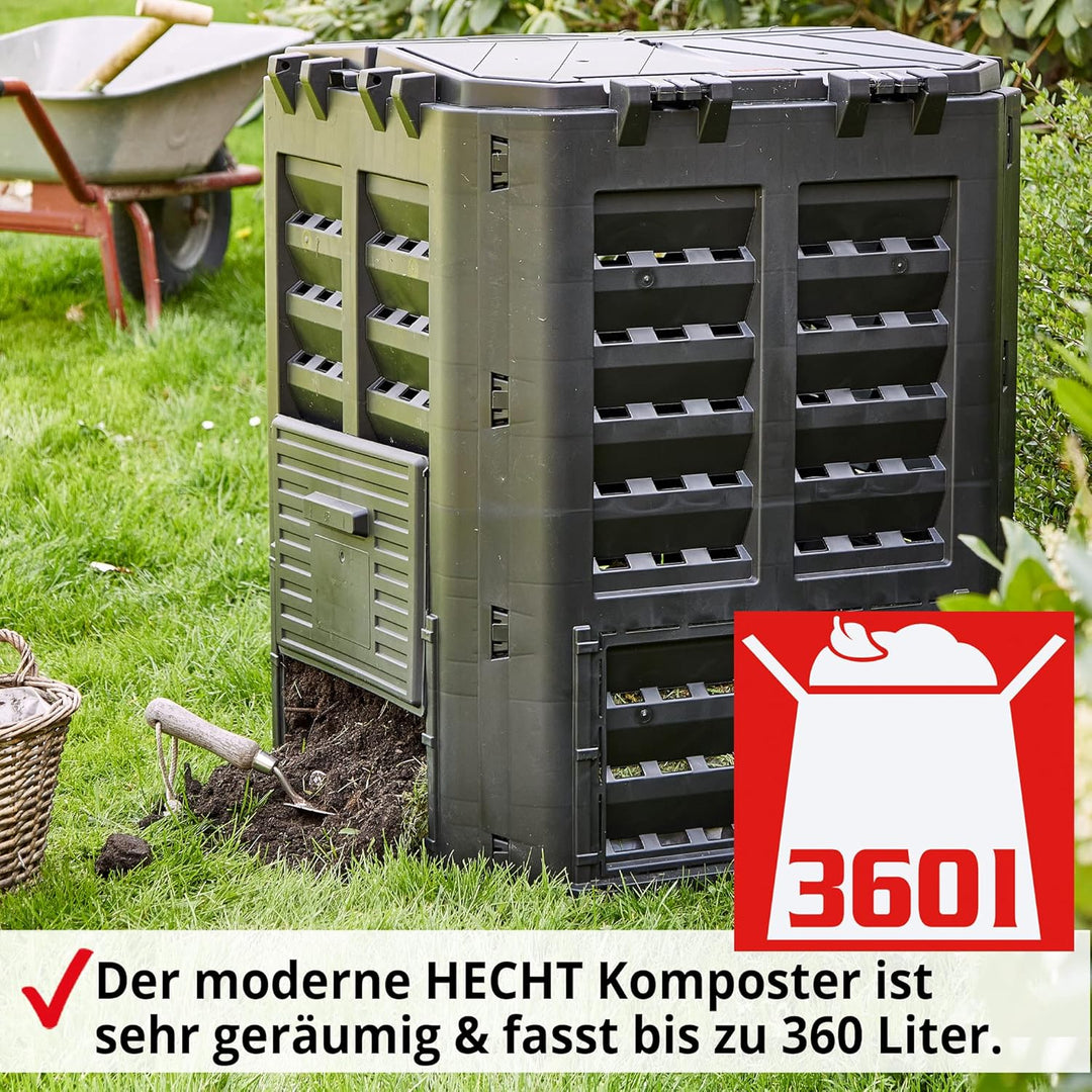 HECHT Thermokomposter aus Kunststoff – Schnellkomposter mit praktisches Stecksystem – Robuster &amp; hoc
