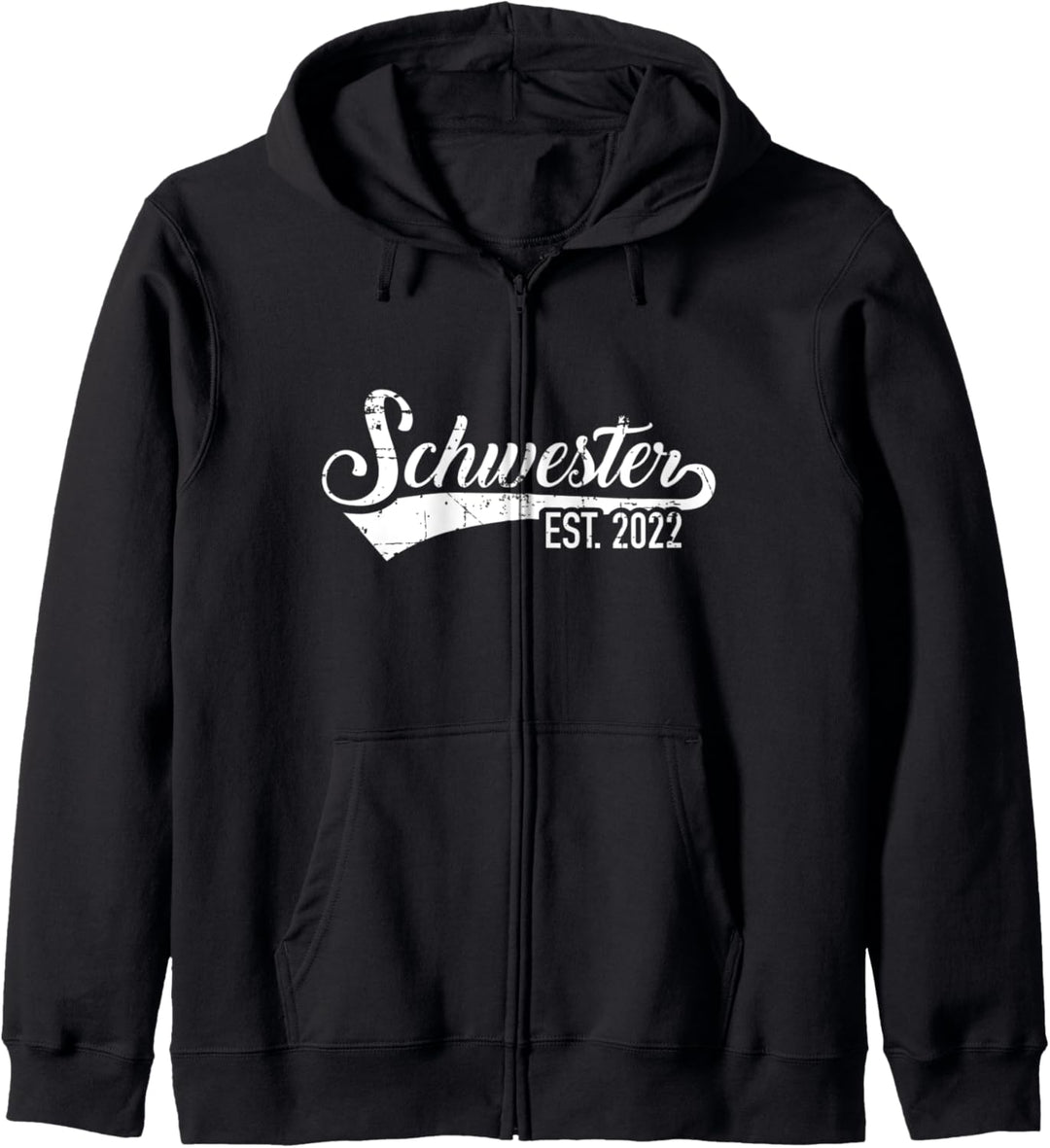 Schwester 2022 Schwangerschaft verkünden Kapuzenjacke