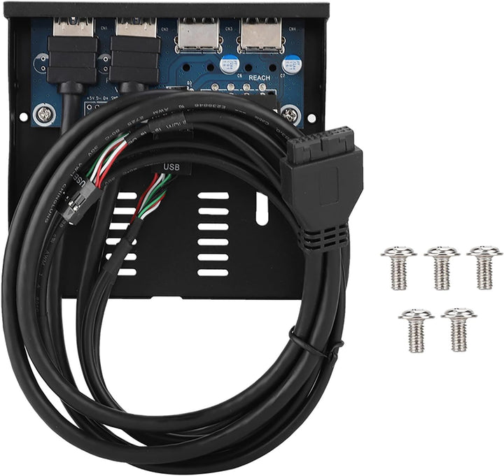 ASHATA USB 3.0 Frontpanel Adapter - Hochgeschwindigkeits-Multifunktions-Hub Mit 4 Ports (USB 3.0 + 2