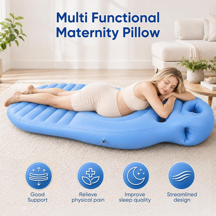 Aufblasbares Schwangerschaftskissen, Yogamatte Für Schwangere Mit Loch, Bequeme Beflockte Luftbett f