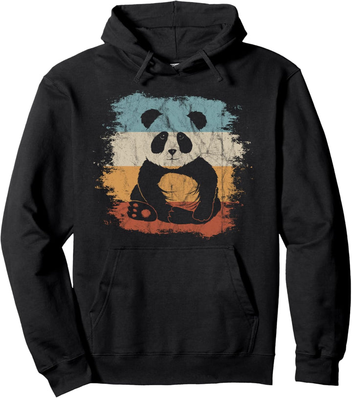 Funky Vintage Style Süsser 80er Retro Panda Bär Pullover Hoodie