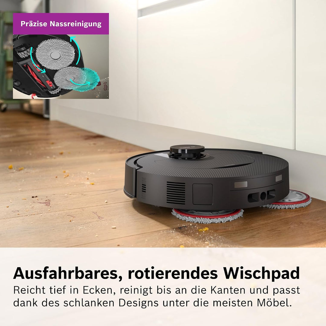 Bosch Spotless2 Saugroboter mit Wischfunktion, BCR2S1B, Schwarz