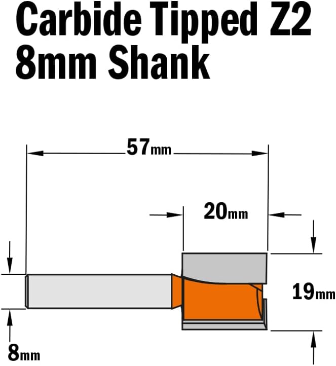 CMT Orange Tools 911.190.11 – Fräser Gerade HM S 8 D 19 x 20