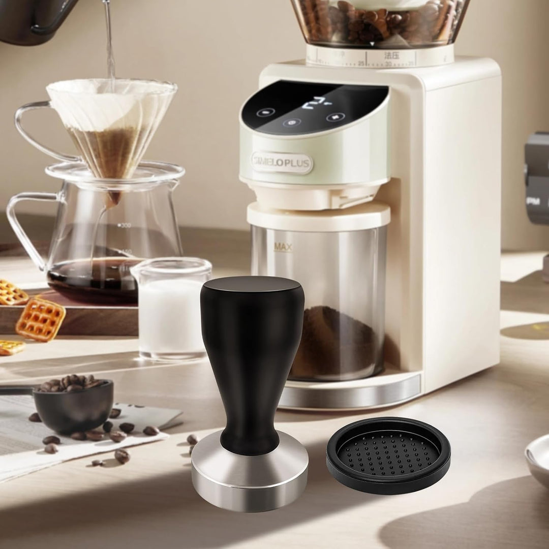 Philorn 51mm Kaffee Tamper aus Edelstahl, Espresso-Stampfer mit Silikonkissen, Kaffeemehlpresser mit