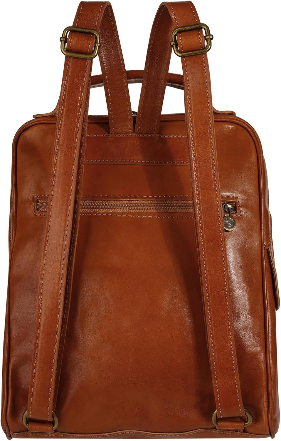 piké Rucksack Echt Leder Damen | Made in Italy, Citybag, Daypack aus Rindleder, Schultertasche mit S