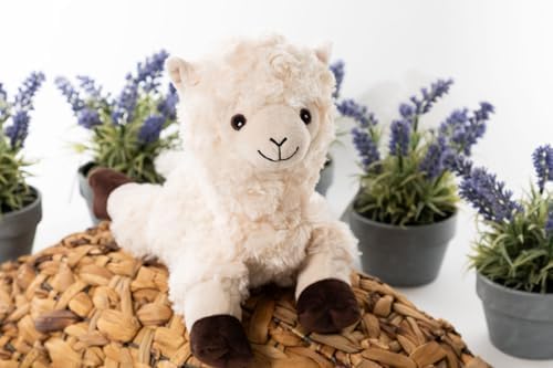 Habibi Plush Alpaka Wärmekissen/Stofftier f. Kinder und Erwachsene – Mikrowellen Heizkissen- beheizb