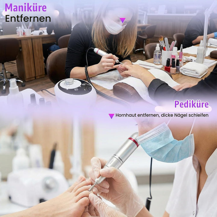 Nagelfräser, Nagelfeile Elektrisch für Gelnägel, 45,000RPM Professionelle Elektrisch Nagelfräser, Ul