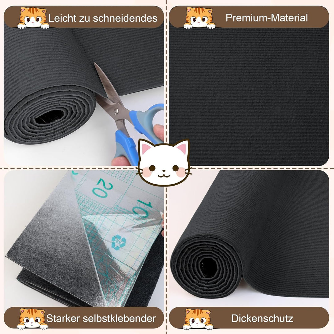 40 x 200cm Kratzmatte Selbstklebend Katze, DIY Trimmbare Kratzschutz Sofa Katze, Kratzbretter Kratzw