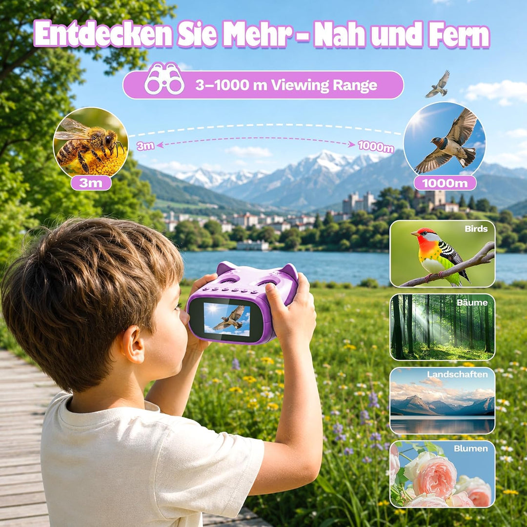 2-in-1 Digitales Mikroskop und Teleskop für Kinder 1000x (Lila) | Tragbares Taschenmikroskop Kinder