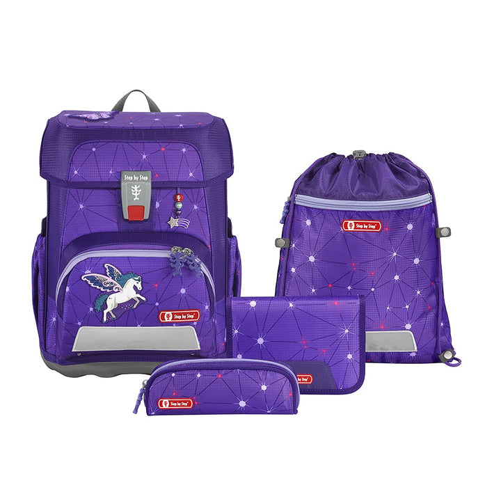 Step by Step Schulranzen-Set Cloud Dreamy Pegasus Shadow, 5-teilig, lila, Pegasus, ergonomischer Tor