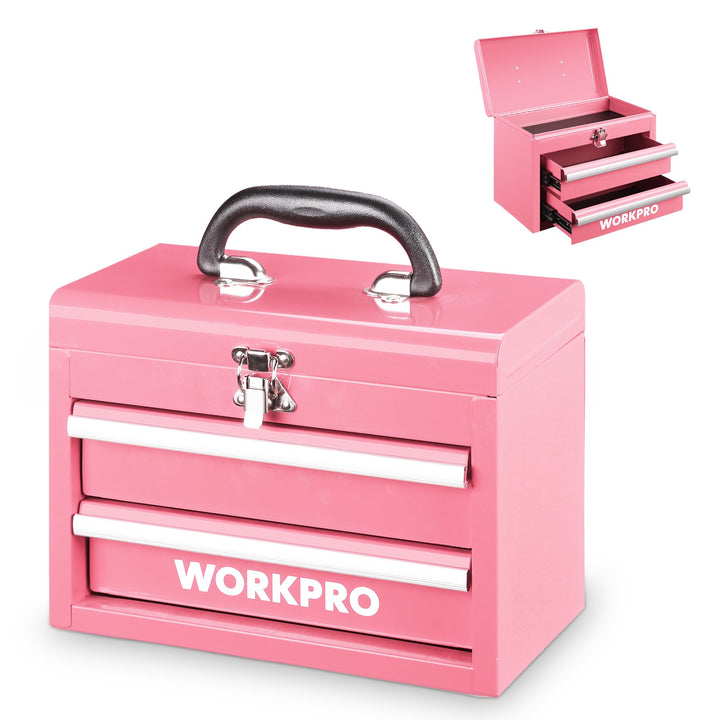 WORKPRO Metall Schubladenbox 2 Schubladen, Rosa, Tisch Organizer, Rosa