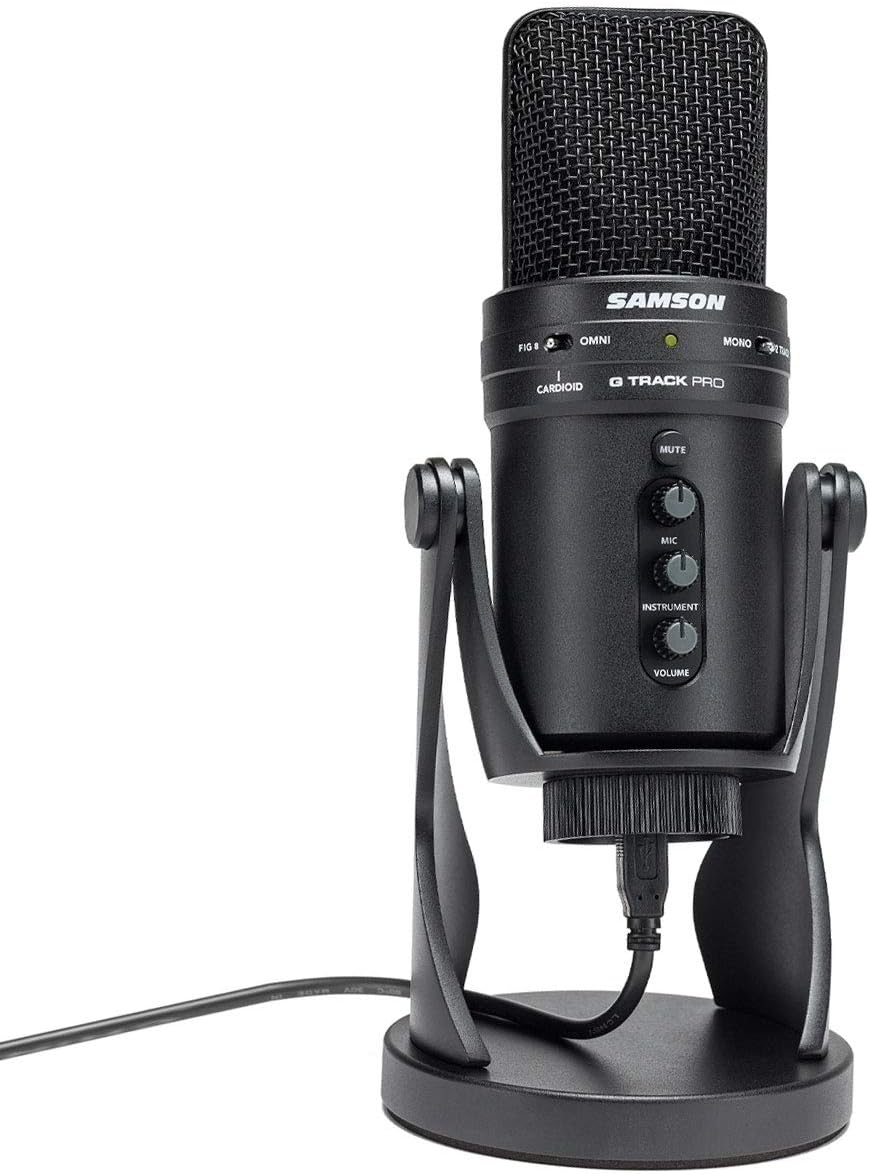 SAMSON G-Track Pro USB-Mikrofon + keepdrum MS138 Mikrofonarm Gelenk-Stativ