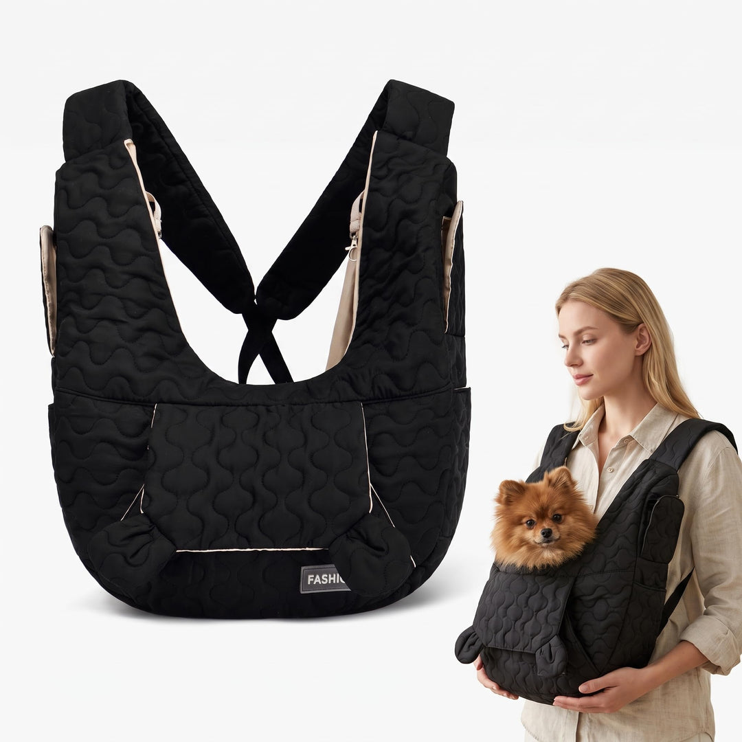 Nylon Handfreie Hunde-Tragetasche für Kleine Hunde &amp; Katzen, Schwarz