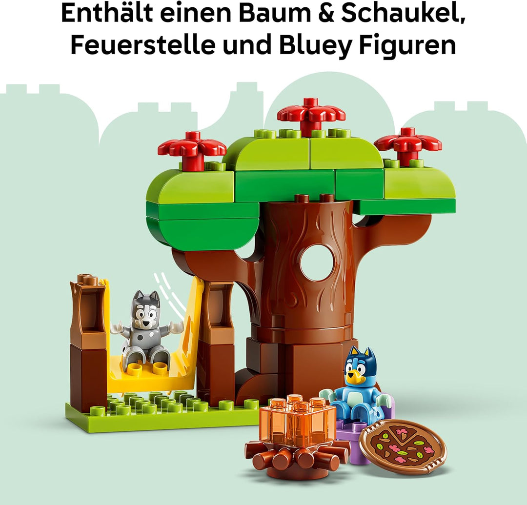 LEGO DUPLO Bluey Pizza-Schwestern mit Muffin und Bluey - Motorikspielzeug für Kleinkinder - Montesso