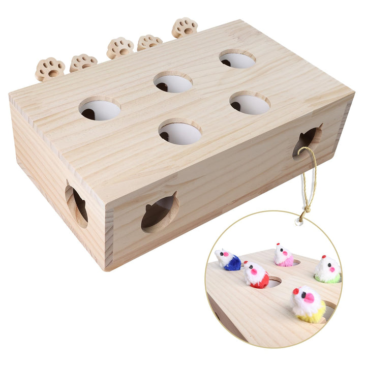 Interaktives Katzenspielzeug Holz Spielzeug, Katzenspielzeug Selbstbeschäftigung Puzzle Box mit Spie