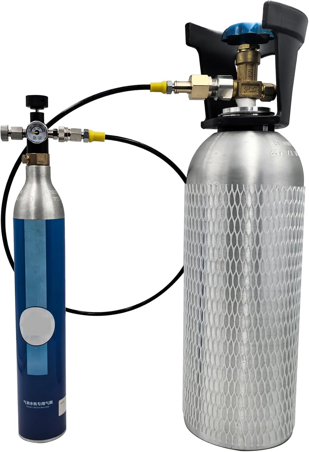 DRYHTEN Sodawasser Kohlendioxid-Zylinder Nachfülladapter CO2-Befüllungs-Schlauchset mit Manometer TR