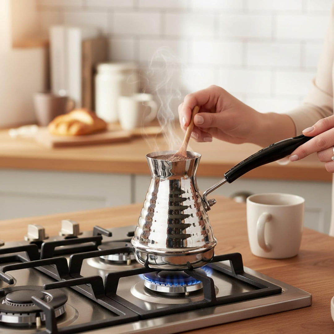 GMMH Türkische Mokkakanne Kaffeekocher (850 ml), Espressokocher Cezve Dzhesva, Kaffee Mokka Briki Ka