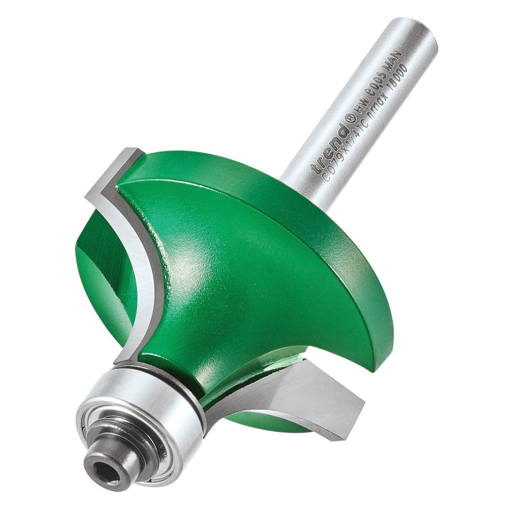 Trend CraftPro C079X1/4TC Kugelführung, Rundfräser, 1/4-Zoll-Schaft mit 12,7 mm Radius und 19,1 mm S