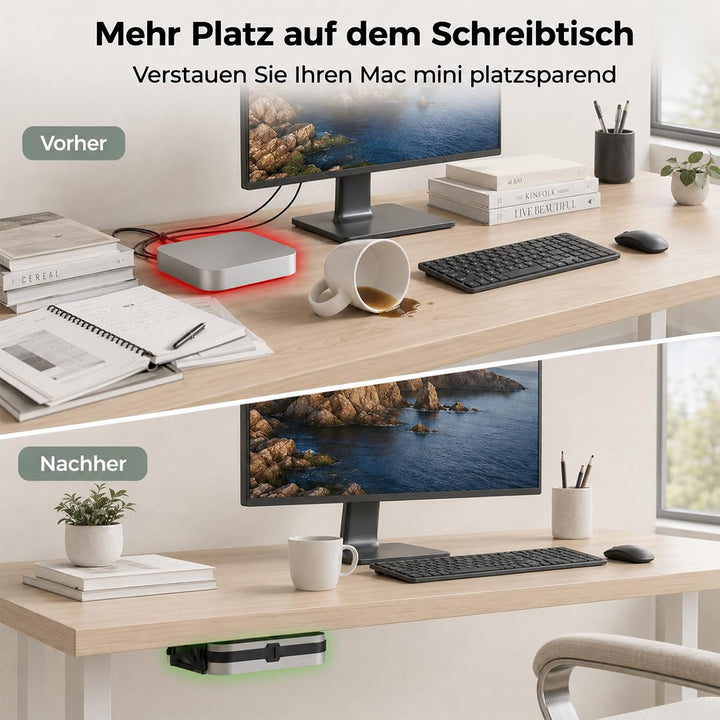 Yaotieci Metall Halterung für Mac Mini M1 / M2 / M2 Pro 2011-2023, Untertisch- &amp; Wandhalterung, VESA
