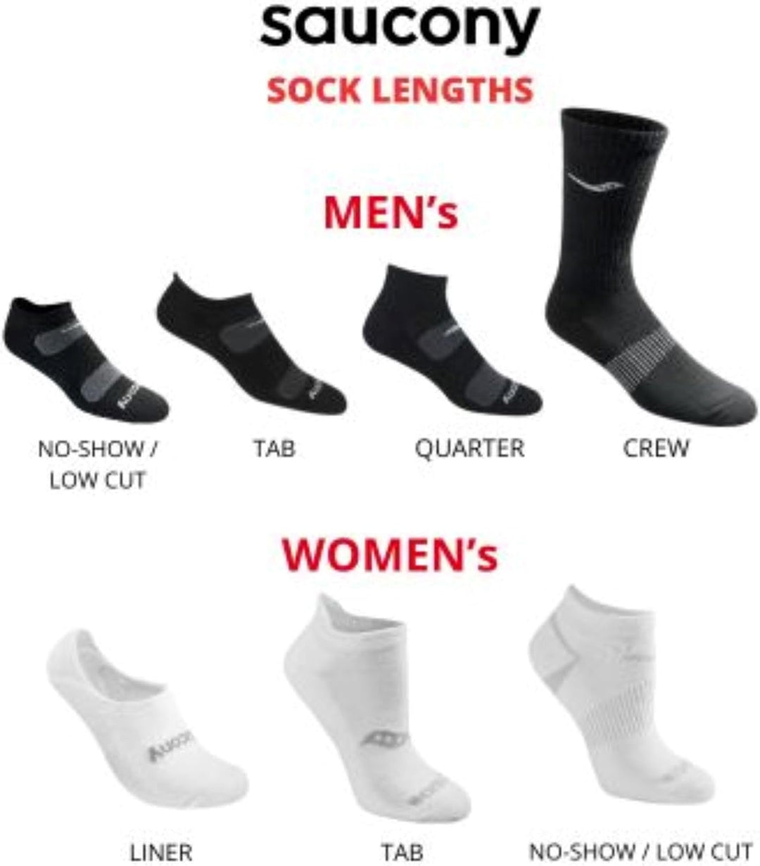 Saucony Herren Bolt Rundry Performance No-Show Multi-Pack Socks Laufsocken (18er, Schwarz (12 Paar)