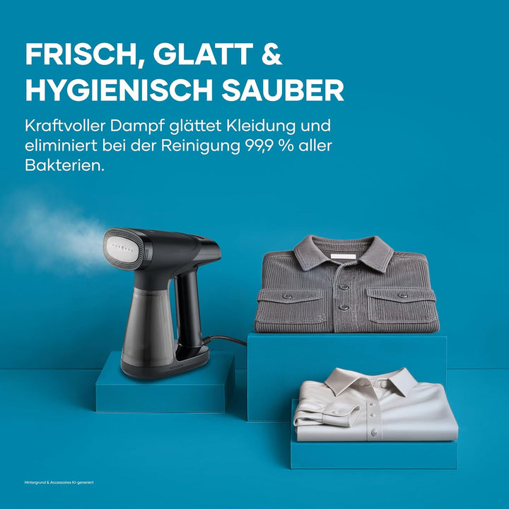 Severin Steamer, Vakuum-Dampfglätter, 180 ml Wassertank, 1550W, schwarz