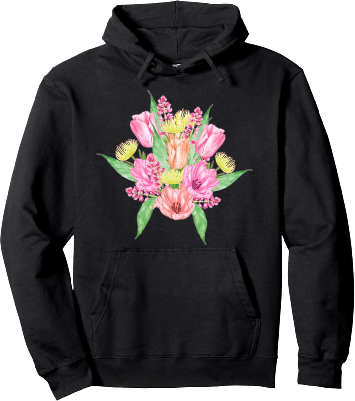 Floral Bouquet Flowers Spring Botanical Garden Pullover Hoodie